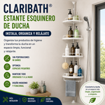 ClariBath® Estante Esquinero de Ducha | Sin Taladro, Sin Desorden