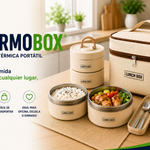 ThermoBox® | Lonchera Térmica con 4 Recipientes y Cubiertos