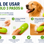Cepillo a Vapor para Mascotas | Sin Nudos, Sin Estrés