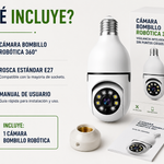 Cámara Bombillo Robótica 360° | Seguridad WiFi sin Instalación