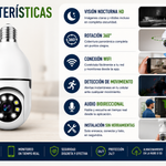 Cámara Bombillo Robótica 360° | Seguridad WiFi sin Instalación