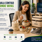 ThermoBox® | Lonchera Térmica con 4 Recipientes y Cubiertos