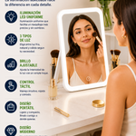 Espejo LED de Maquillaje | Luz Perfecta para Cada Look