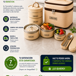 ThermoBox® | Lonchera Térmica con 4 Recipientes y Cubiertos